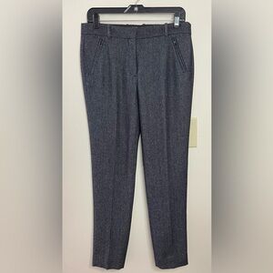 J. Crew Women’s Wool Blend Pant Trousers Black Herringbone Size 6